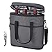 Tirrinia 3 Bottle Wine Gift Tote Bag -Insulated Wine Cooler Carrier and Shoulder Strap for Travel Picnic Beach，Gifts for Wine Lovers, Gray