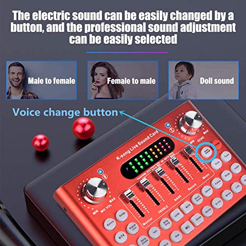 REMALL Bluetooth Audio Mixer Support Dual Phone Live Streaming, Voice