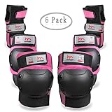 Merkapa Kids Knee Elbow Pads Wrist Guards 3 in 1 Protective Gear Kids