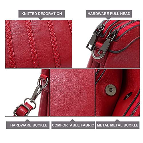 Crossbody Bag for Women Small Leather Phone Purse Wallet Shoulder Bag Trendy Ladies Wristlet Clutch(Red) - Thumbnail 6