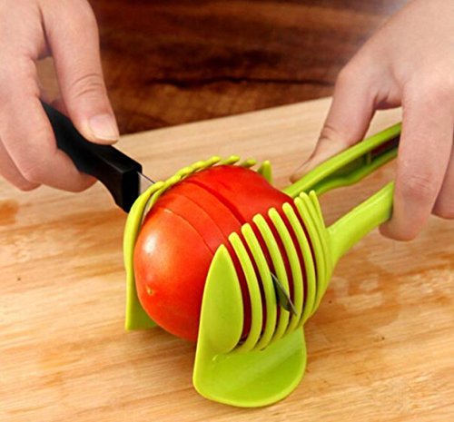 EASY MAKE - Tomato Slicer, Fruit & Vegetable Cutter and Egg Slicer - Multifunctional - Ideal for Round Slicer (Grey)