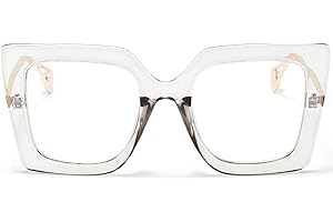 AIEYEZO Oversized Blue Light Glasses for Women, Anti Fatigue Prevent Headache Computer Eyeglasses