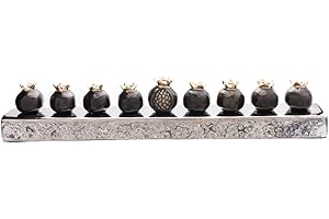 Yair Emanuel Hanukkah Menorah Pomegranate Strip 14.5" - Modern Design Judaica Gift