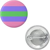 Trigender Pride Flag Pin 1.5” Round Circle Shape Metal Button Pin Badge Pinback 1.5 inch Pin 38 mm 3.8 cm