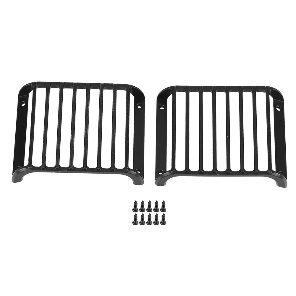 2 Pcs Metal Front Lamp Light Guards Grille, Headlight Cover Guard Grille Protector for 1/10 Scale RC Crawler Climbing Car