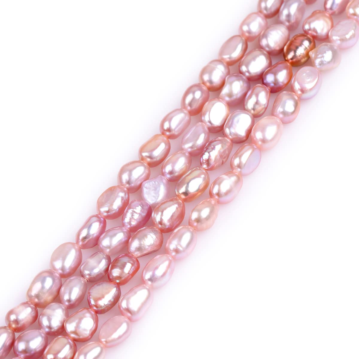 Sweet & Happy Girl's Store 5-6x6-8mm Freeform Lavender Freshwater Cultured Pearl Beads Strand 15" Jewelry Making Beads