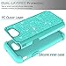 LeYi SWEET-435 Prime/Emerge/Express Prime 2/Amp Prime 2/J3 Mission/J3 Eclipse/J3 Luna Pro/Sol 2 Glitter Case with HD Screen Protector, Heavy Duty Protective Case for Samsung Galaxy J3 - Mint