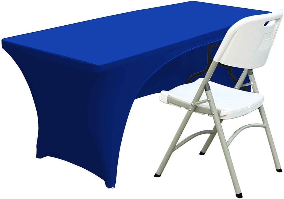 ABCCANOPY6 ft Spandex Table Cover Open Back Fitted Polyester Tablecloth Stretch Washable Tablecover Table Toppers Royal BlueOEKO-TEX STANDARD 100