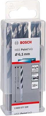 Bosch PointTeQ HSS Twist Drill Bit 10pc 6.1 x 63 x 101 mm Metal