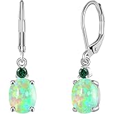 CiNily Opal Dangle Earrings for Women Trendy 14k Gold Plated Drop Dangle Earrings Created Fire Opal Drop Earrings Hypoallergenic Birthstone CZ Earrings Jewelry Gifts for Men Teen Girls