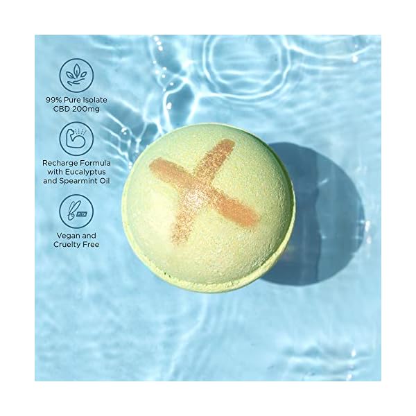 CBDfx 200mg CBD High Strength Recharge Bath Bomb Eucalyptus Single