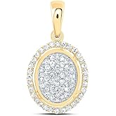 Jewels By Lux 10Kt Yellow Gold 1/4 Ctw Natural Diamond Fashion Oval Pendant