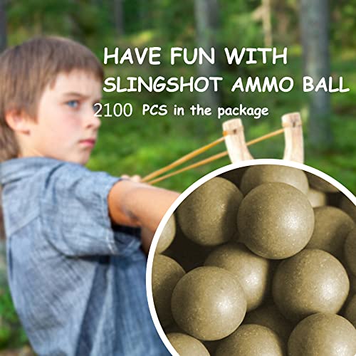 Slingshot Ammo Ball 2100PCS Natural Clay Slingshot Ammo 3/8 inch