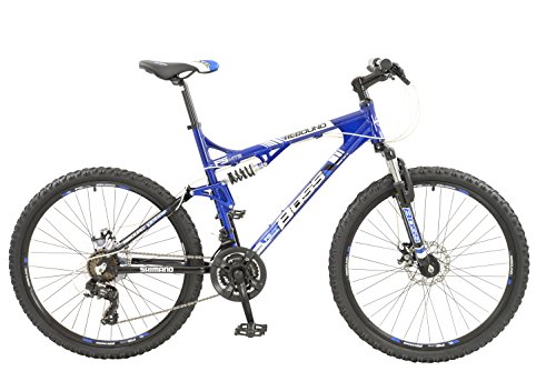 Boss Rebound Mens 21 speed dual suspension mountain bike with disc brakes