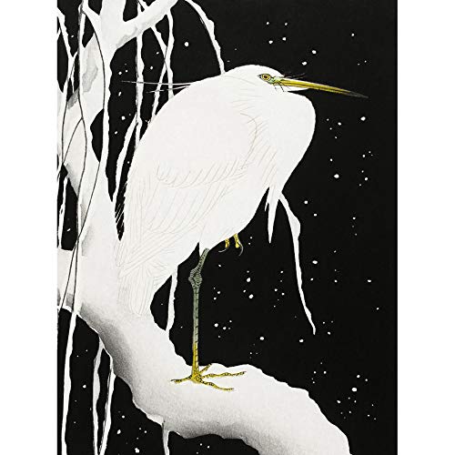 Artery8 Ohara Koson Heron In Snow Japanese Painting Art Print Canvas Premium Wall Decor Poster Mural