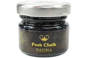 Posh Chalk PC0301 Patina - Black 30ml - Oil-Based Gilding Wax - Vintage, Metallic, Distressed - DIY Craft Upcycling Furniture - Thick Texture + Stiff Consistency – Artisan Quality