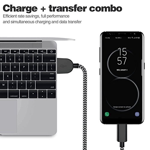 image for USB Type C Cable,TNSO 5Pack (3/3/6/6/10 ft) Nylon Braided with USB Lon