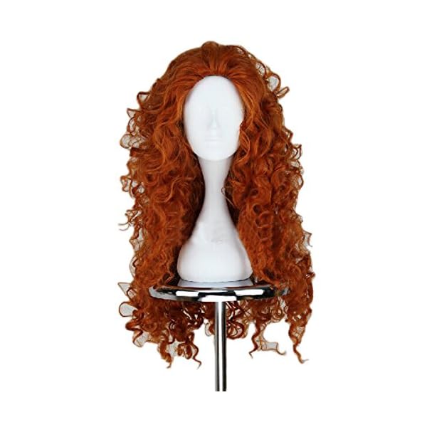 Angelaicos Women's Fluffy Wavy Party Halloween Costume Merida Wig Long Brown