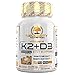K2-D3 (MK-7) Vitamin Supplement 5000 IU Capsules Natural Calcium Absorption Non GMO Easy Swallow Complex Vegetarian Formula Supports Strong Bone Health and Healthy Heart Plus Cholecalciferol