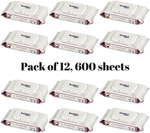 Bambo Nature Tidy Bottoms Baby Wipes, 50 Sheets/Pack (Pack of 12)