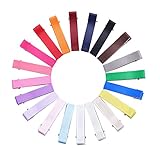 KOONY Toddler Baby Hair Clips Grosgrain Ribbon Lined Alligator Clips 1.9