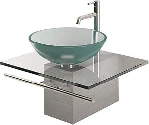 Alpenberger - Lavabo de 42 cm de diámetro de cristal ...