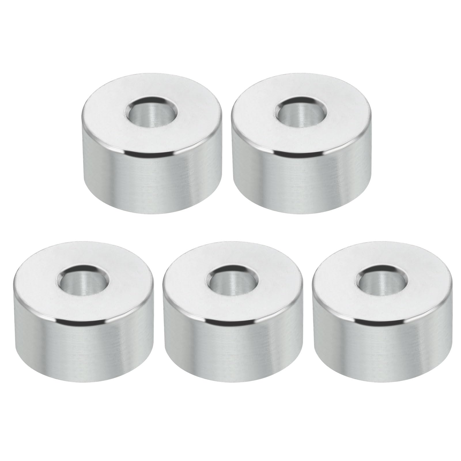 PATIKIL M6 Aluminum Spacers, 5Pcs Metal Spacer Aluminum 6.5mm ID x 20mm OD x 11mm L Aluminum Spacer Screw Standoff Round for 1/4" or M6 Screw Bolts
