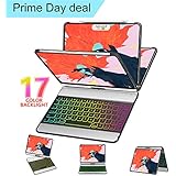 iPad Pro 11 Case with Keyboard - 360 Rotation 180 Flip - 17 Color Backlit - Auto Sleep/Wake - Wireless Keyboard for New iPad Pro 11 Inch 2018 - Support Apple Pencil Charging - Black