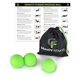 Gravity Fitness 2-in-1 Massage Ball Set, Includes Both Peanut and Single Ball, Silicone Material for Premium Feel and Durability, Includes Free Storage Bag and Exercise Guide.