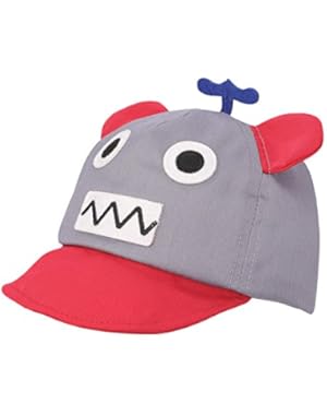 Baby Boy Summer Cap Soft Brim Sun Hat with Ears Cartoon Robot Shape for 12-24 Months