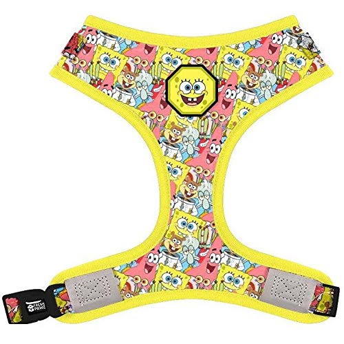 Fresh Pawz Spongebob x Spongebob & Friends | Adjustable Mesh Dog Dog Harness Yellow Small