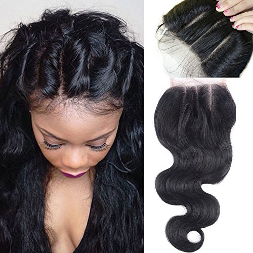 Coco s Hair® 3 Way Part Lace Closure(4*4) with Baby Hair Peruvian Virgin Hair Body Wave Human Hair 