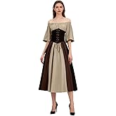 Medieval Renaissant Vintage Color Dress Women with Corset Victorian Ball Gowns Costume Vintage Irish Long Dress