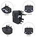 Travel Adapter, Worldwide All in One Universal Travel Adapter Wall Charger AC Power Plug Adapter with Dual USB Charging Ports for USA EU UK AUS, Cell Phone Laptop, Black