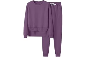 Homisy 2 Piece Sweatsuits for Women Solid Color Hoodie and Sweatpant Set Jogger Drawstring Tracksuit with Kangaroo Pockets