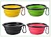 SET OF 3 Collapsible Travel Dog Bowl with Carabiners-Perfect Dogs/Cats Food & Water Bowl - Dishwasher Safe Premium Food Grade Silicone - BPA Free, by Petcaree