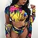 Lovaru Women's New Colorful Dyeing Bikini One Piece Swimsuit+Ponchos Cover Ups (Large, Yellow)