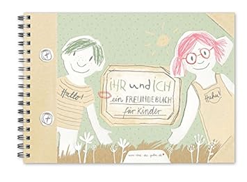 Mini Freundebuch Für Kinder Ihr Und Ich Poesiealbum Für 15 Freunde Zum Kindergeburtstag A5 Quer Recyclingpapier Grün Beige