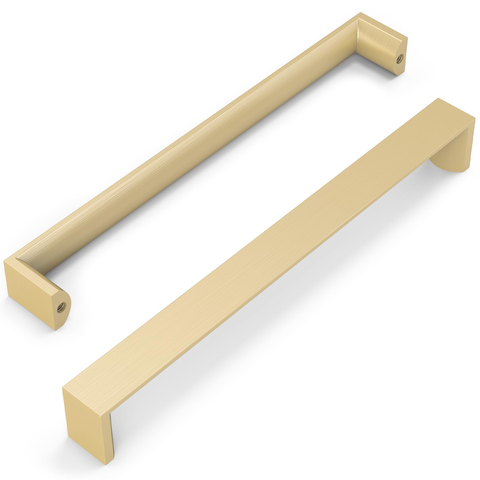FURNIWARE Pack of 10 Brass Cupboard Handles, Drawer Pulls 192mm(7.5 Inch) Hole Center, Hardware Modern Kitchen Cabinet Door Handles, for Kitchen and Bathroom Cabinets Cupboard
