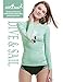 Rash Guard Women, DIVE & SAIL UPF 50+ UV Sunblock Swim Shirts Fast Dry Long Sleeve Surf Rashguard Tee