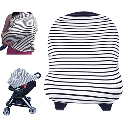 Nursing Breastfeeding Cover Scarf - Baby Car Seat Canopy, Shopping Cart, Stroller, Carseat Covers for Girls and Boys - Best Multi Use Infinity Stretchy Shawl by YOOFOSS