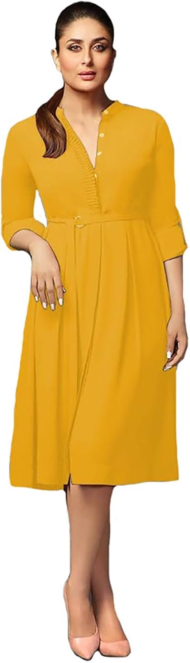 Amazon Com Kareena Kapoor Bollywood One Piece Dress Stylish Hot Formal Party Dress Clothing