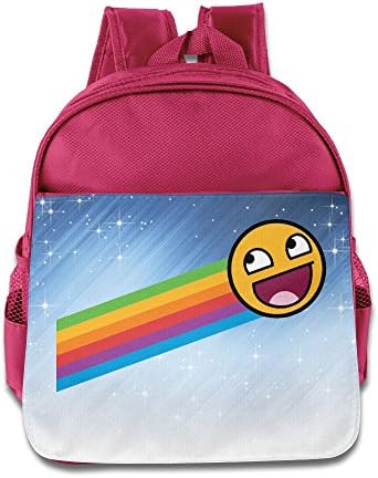 Fgbgh Rainbow Smiley Face Toddler Children School Bags Pink