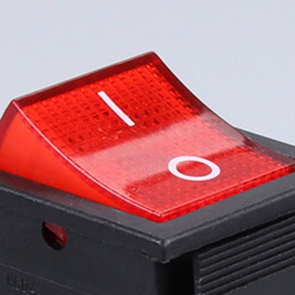 JINXIAN 4 Pcs ON-Off Rocker Switch DPS 4 Pin Red Light AC 250V 16A 125V 20A with Waterproof Cover for Electrical Products… - Image 5