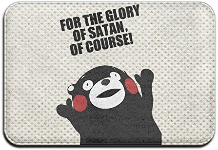 Kumamon For The Glory Of Satan,Of COURSE Non-Slip Door Mat 23.615.7 Inch For Kitchen,Bathroom,etc.
