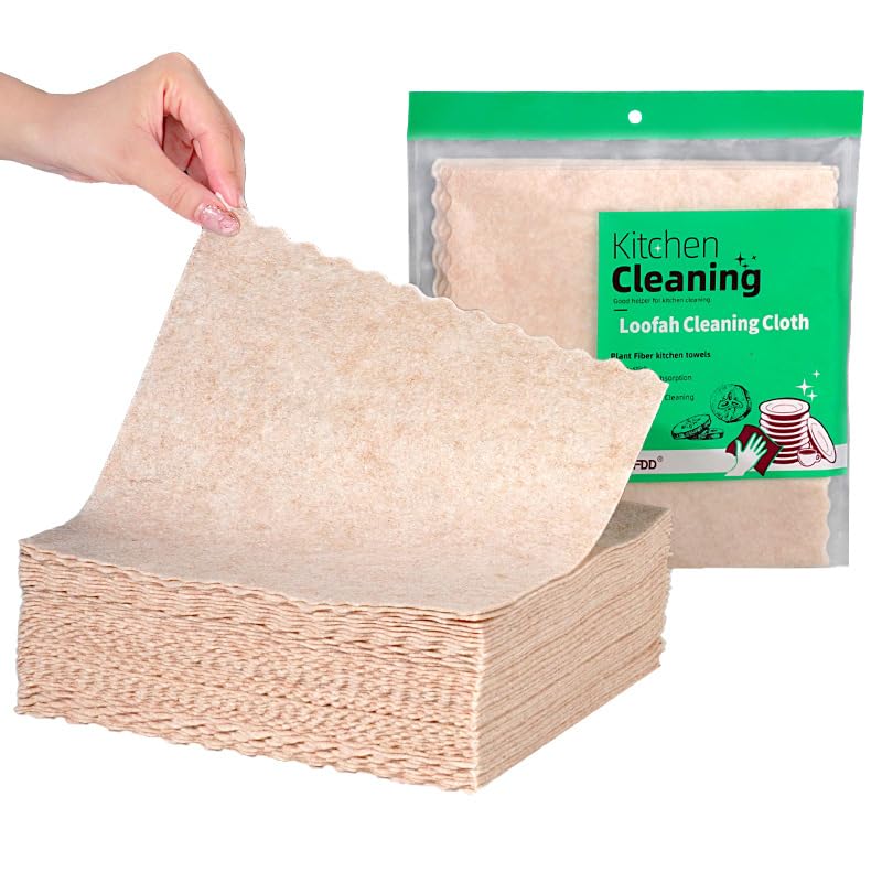 Photo 1 of 20 Pcs Reusable Loofah Cleaning Cloth, Highly Absorbent Lint Free Scratch Free Dish Rags, Washable Cleaning Towels for Kitchen, Home, Garage, Shop, Car, Window, Table, Cabinet, Door, 25 * 25cm
