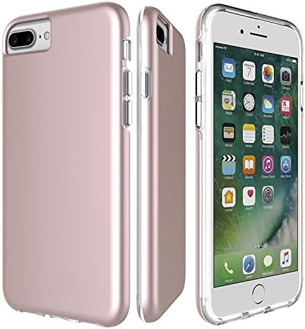 Protective Phone Case For iPhone 8/7/6 Plus By My Gadget Shops: Slim iPhone 8+/7+/6+ Cover, Dual Layer Hard PC Shell And Soft TPU, Non-Slip And Anti-Scratch, Apple Smartphone Drop Protection(RoseGold)