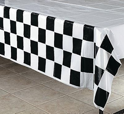 Checkered Flag Tablecloth Racing Nascar Fans Table Cover Plastic Decor