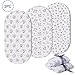 Momcozy Universal Bassinet Sheets for Boys, 100% Breathable Cotton Sheet Set 3 Pack, Fit for Most Bassinet Pad/Mattress Like Halo, MiClassic, Chicco Lullago and More (White)