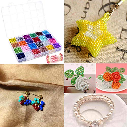 image for Pony Seed Beads, Shynek 7200 Pcs Friendship Bracelet Beads 4mm Small R